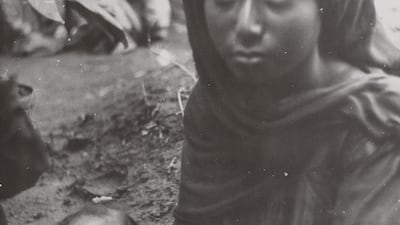 A woman and her child, Jordan, January 1946
