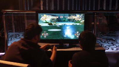 Video games that keep children indoors are a factor in obesity among the young. Ravindranath K / The National