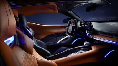 With its 120-kWh T-shaped battery pack providing power to electric motors mounted inside each wheel, Pininfarina claims drivers will get 450 kilometres between charges. Courtesy Automobili Pininfarina