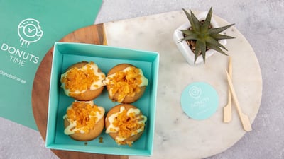 The chips and cheese doughnuts from Donuts Time. Courtesy Donuts Time