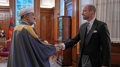 Sultan Haitham receives Prince William in London. Reuters