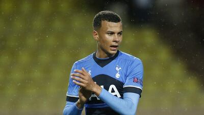 Tottenham's Dele Alli applauds supporters at the end of Spurs' 1-1 draw with AS Monaco in the Europa League on Thursday night. Andrew Coulridge / Action Images / Reuters / October 1, 2015