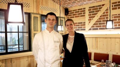 Chef Marcel Kuropka and Laura Jacobsen, the manager of Der Keller. Pawan Singh / The National