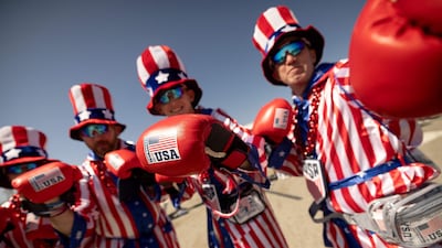 US fans are dressed to impress before the co-hosts take on Turkey at the Los Angeles Stadium in Inglewood. AFP