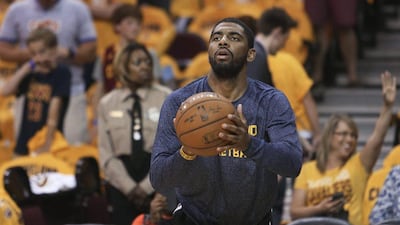 Cleveland Cavaliers guard Kyrie Irving warms up before the Cavaliers played the Atlanta Hawks in Game 4 of the Eastern Conference finals last Tuesday. Ron Schwane / AP / May 26, 2015