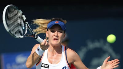 Agnieszka Radwanska, the No 2 seed and a fan favourite, was routed in her first appearance of the tournament in Dubai on Wednesday. Ali Haider / EPA