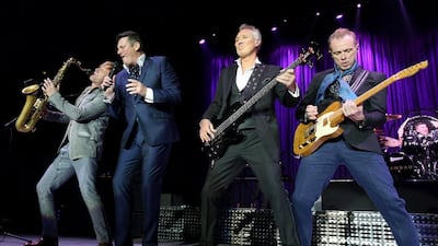 Spandau Ballet, from left, Steve Norman, Tony Hadley, Martin Kemp and Gary Kemp. Matteo Bazzi / EPA