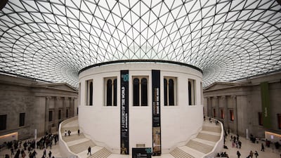 Visitors walk in The Great Court of the museum in 2011