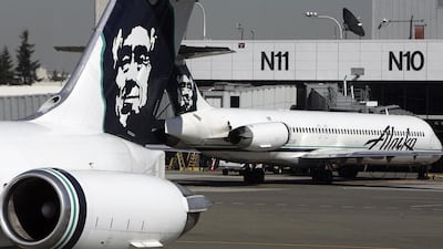 Alaska Airlines planes are seen at Seattle-Tacoma International Airport. An airline employee "conducted an unauthorised takeoff" before crashing. AFP