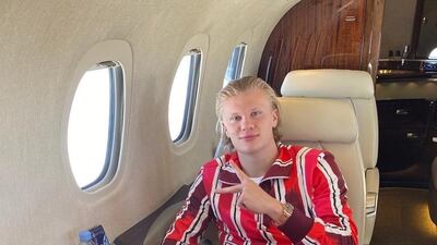 No 4 - trouble and stripe: Erling Haaland has joined Manchester City from Borussia Dortmund in a £51 million ($63m) move but this lurid get-up would be more suited to the club's crosstown rivals United Photo: @erlinh.haaland / Instagram