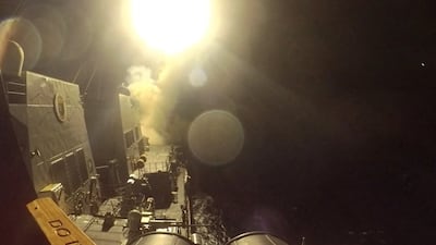 USS Michael Murphy fires Tomahawk cruise missiles from an unknown location as the US launches new strikes on Iran. Centcom