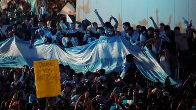 Fans celebrate in Buenos Aires after Argentina won the Copa America with a 1-0 victory over arch rivals Brazil.