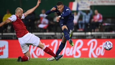 Kylian Mbappe salvaged a draw for France against Austria in the Nations League. AFP