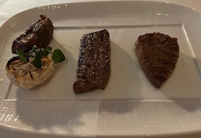 The Japanese Wagyu tasting menu at Rare Steakhouse is only offered on certain days. Evelyn Lau / The National