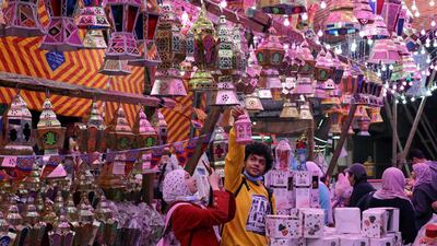Ramadan lanterns on sale in Cairo, where a festive mood has taken hold ahead of the start of the holy month. Reuters