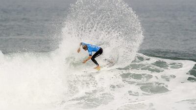 Australia’s Davey Cathels in action during the third round of the MEO Rip Curl Pro Portugal surfing event as part of the World Surf League Championship Tour at Supertubos Beach in Peniche, Portugal. Carlos Barroso / EPA