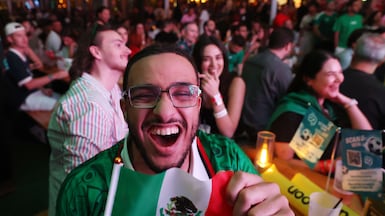 Excitement as the World Cup kicks off in Bla Bla by McGettigan's in JBR, Dubai. Chris Whiteoak / The National