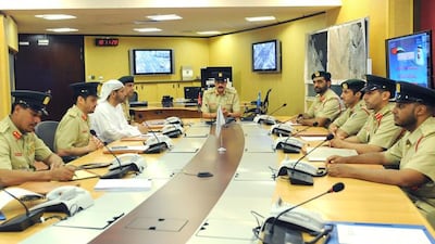 The Control and Command Centre at Dubai Police’s general department of operations answered 1,405,286 calls. Of those, 97 per cent were answered within 10 seconds by the centre’s operators. Courtesy Dubai Police