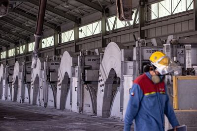 Reduction pots at Emirates Global Aluminium's Al Taweelah plant in Abu Dhabi. Bloomberg