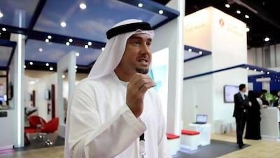 Abdulrahman Sami Saqr, Senior Vice President of Human Resources at First Gulf Bank, at Tawdheef Employment Fair 2013 to meet qualified Emiratis looking for jobs. Fatima AL Marzooqi / The National