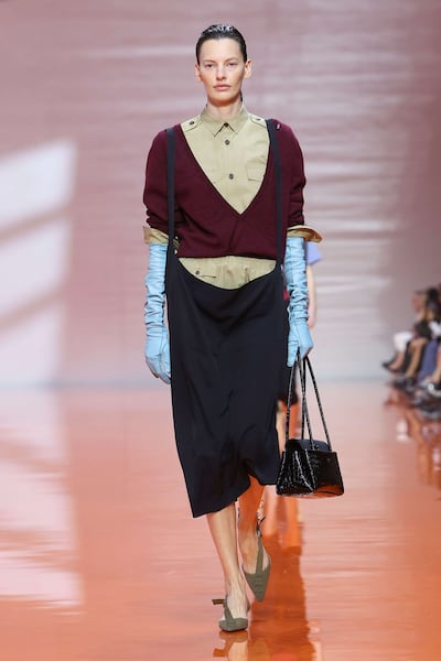 Prada showed a collection that was both stripped back and quietly dazzling. Photo: Prada