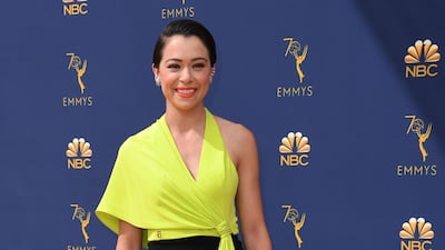 Tatiana Maslany looks so fresh and so cool in this Christian Siriano - a fluoro yellow front train will always add interest. Photo / AFP