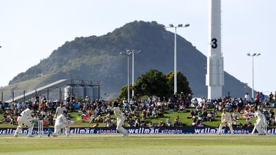 Henry Nicholls of New Zealand batting at Mount Maunganui. Getty