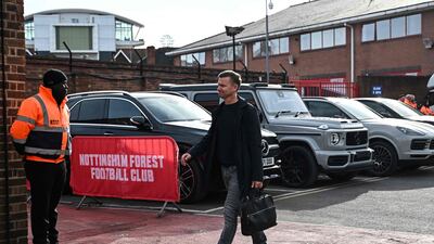 Leeds United manager Jesse Marsch arrives at The City Ground for the game against Nottingham Forest. AFP