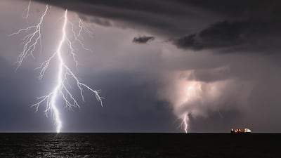 Lightning strikes over Ostia, Italy. EPA