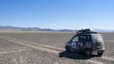 Finding our own way to Ulaangom, Unknown, Mongolia. Courtesy William Harbidge
