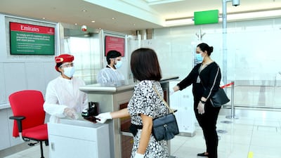 Emirates and flydubai updated their Covid-19 protocols on Tuesday following the UAE government's decision to drop mask mandates in most indoor places. Photo: Emirates