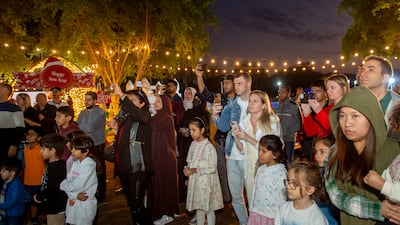 Families at Umm Al Emarat Park. The gathering involved cherished traditions, workshops, carols and activities for all the family
