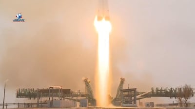 The weather conditions were rainy at the launch site, but conditions were suitable for a lift offR. Roscosmos