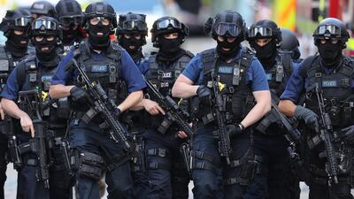 British counter terrorism officers are seen in London, England. Getty Images