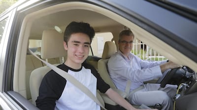 Charlie Cracknell, who has made a video about wearing a seat belt, wants parents to set the right example. Jeffrey E Biteng / The National