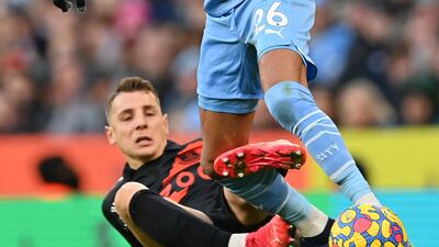 SUBS: Riyad Mahrez – (On for Foden 58’) 7: Perfect ball across box that should have resulted in Sterling making it 3-0. AFP