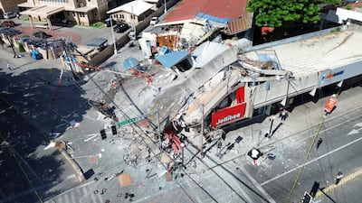Destruction on Mindanao Island caused by a deadly 7. 8-magnitude earthquake that struck the Philippines. Reuters