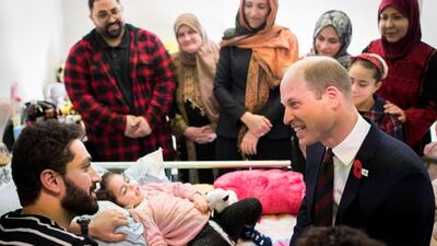 Prince William meets five-year-old Alen Alsati and her father Wasseim at Starship Children's Hospital in New Zealand, Auckland. Kensington Palace / Twitter