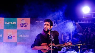 Mehdi Maloof of Islamabad performs at a concert in Lahore to celebrate the launch of Patari Aslis, an album sponsored by the Pakistani music streaming service, Patari. Courtesy Maryam Reza