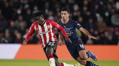 Mohammed Salisu – 9. His performance verged on heroic, epitomised before the break when he made a great tackle on Sterling, then blocked Walker’s cutback. His solid display continued into the second half, when he put his body on the line to block Foden’s shot and halted De Bruyne’s late burst forward. PA