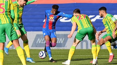 Wilfried Zaha against West Brom. EPA