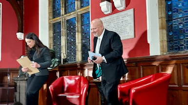 Karim Khan at the Oxford Union on May 5. Lemma Shehadi / The National