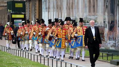 A rehearsal for the coronation in central London. Reuters