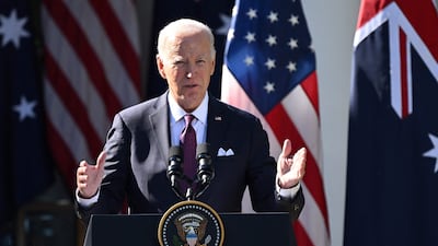 US President Joe Biden speaks at the White House on Wednesday. AFP