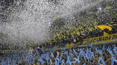 Fans of Boca Juniors before the all-Argentine Copa Libertadores semi-final second leg football match against River Plate in Buenos Aires, on Tuesday, October 22. AFP