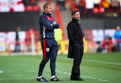 Bristol City manager Lee Johnson with Bristol City assistant manager Dean Holden. Getty Images