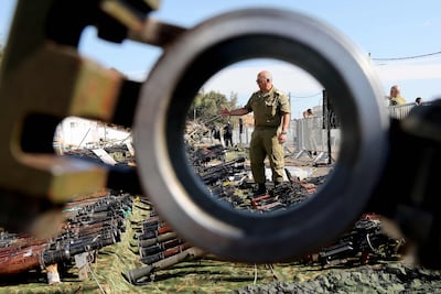 Weapons seized by the Israeli army in southern Lebanon, allegedly belonging to Hezbollah. AFP