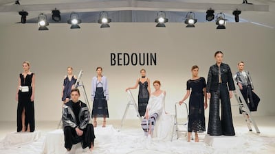 Models walk the runway during the Bedouin Presentation at Fashion Forward Fall/Winter 2016 held at Dubai Design District in April. Photo by Stuart C Wilson / Getty Images