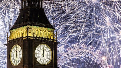 Fireworks light up the London skyline over Big Ben and the London Eye just after midnight on January 1, 2023 in London, England. Getty Images
