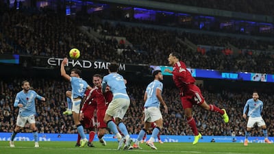 Virgil van Dijk scores for Liverpool but the goal was disallowed for offside. Reuters